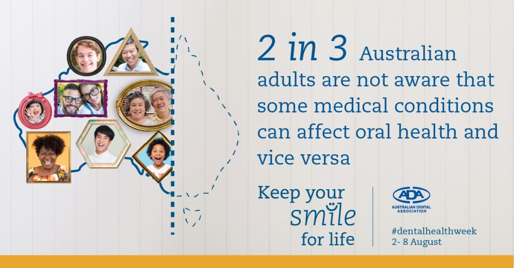 2 in 3 australian adults are not aware that some medical conditions can affect oral health and vice versa